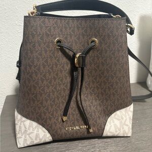 Michael Kors Brown and Cream Shoulder Bag